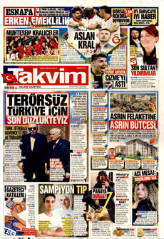 TAKVİM 26 Ağustos 2025 gazete manşeti