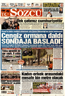 SÖZCÜ 27 Ağustos 2025 gazete manşeti