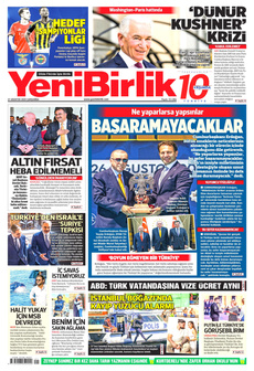 YENİBİRLİK 27 Ağustos 2025 gazete manşeti