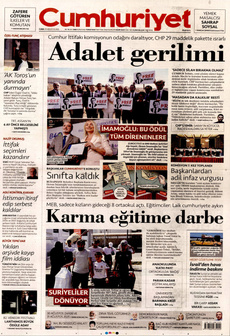CUMHURİYET 29 Ağustos 2025 gazete manşeti