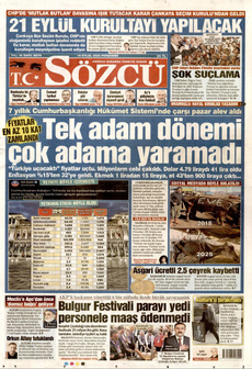 SÖZCÜ 18 Eylül 2025 gazete manşeti