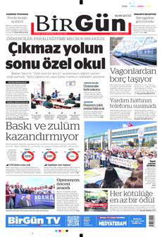BİRGÜN 18 Eylül 2025 gazete manşeti