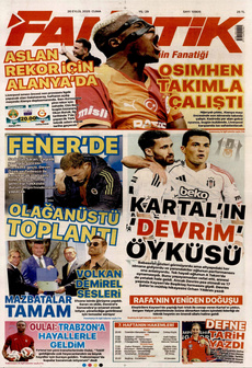 FANATİK 26 Eylül 2025 gazete manşeti