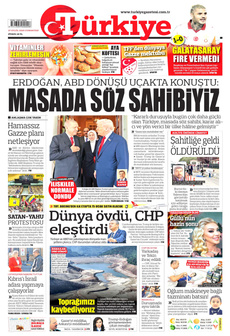 TÜRKİYE GAZETESİ 27 Eylül 2025 gazete manşeti