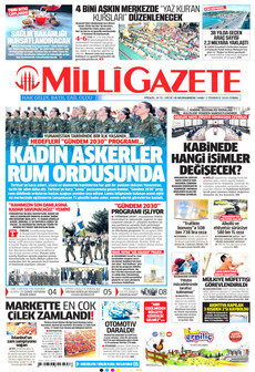 MİLLİ GAZETE 3 Temmuz 2026 gazete manşeti