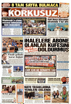 KORKUSUZ 3 Temmuz 2026 gazete manşeti