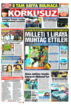 KORKUSUZ 8 Temmuz 2026 gazete manşeti
