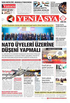 YENİ ASYA 9 Temmuz 2026 gazete manşeti