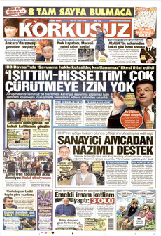 KORKUSUZ 9 Temmuz 2026 gazete manşeti