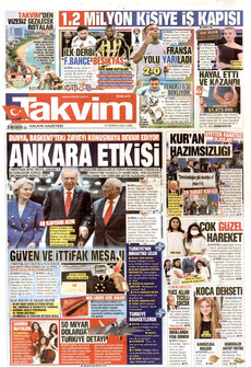 TAKVİM 10 Temmuz 2026 gazete manşeti
