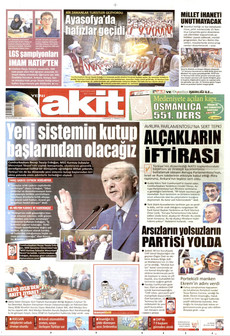 YENİ AKİT 11 Temmuz 2026 gazete manşeti