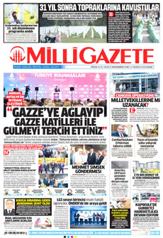 MİLLİ GAZETE 12 Temmuz 2026 gazete manşeti