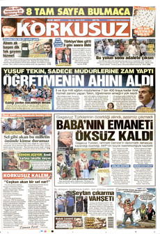 KORKUSUZ 13 Temmuz 2026 gazete manşeti