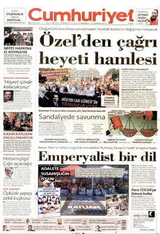 CUMHURİYET 14 Temmuz 2026 gazete manşeti