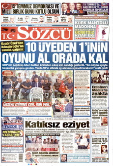 SÖZCÜ 15 Temmuz 2026 gazete manşeti