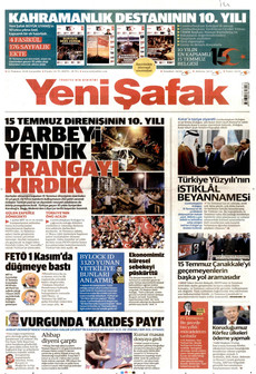YENİ ŞAFAK 15 Temmuz 2026 gazete manşeti