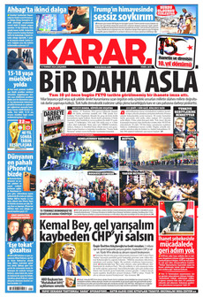 KARAR 15 Temmuz 2026 gazete manşeti