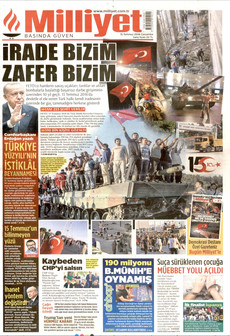 MİLLİYET 15 Temmuz 2026 gazete manşeti