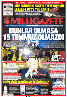 MİLLİ GAZETE 15 Temmuz 2026 gazete manşeti