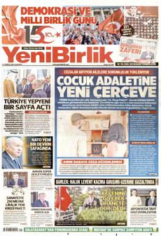 YENİBİRLİK 15 Temmuz 2026 gazete manşeti