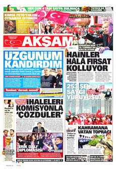 AKŞAM 16 Temmuz 2026 gazete manşeti