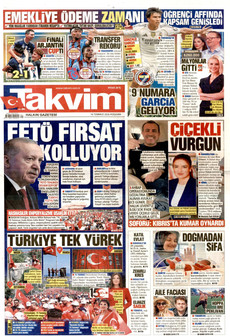 TAKVİM 16 Temmuz 2026 gazete manşeti