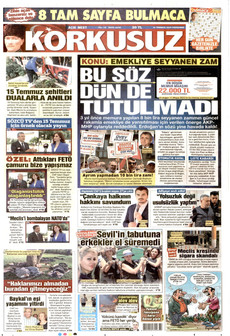 KORKUSUZ 16 Temmuz 2026 gazete manşeti
