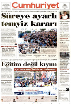 CUMHURİYET 18 Temmuz 2026 gazete manşeti