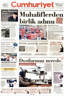 CUMHURİYET 20 Temmuz 2026 gazete manşeti