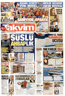 TAKVİM 20 Temmuz 2026 gazete manşeti