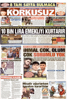 KORKUSUZ 20 Temmuz 2026 gazete manşeti