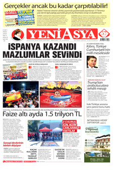 YENİ ASYA 21 Temmuz 2026 gazete manşeti