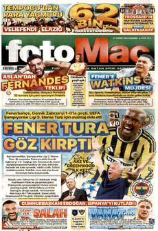 FOTOMAÇ 22 Temmuz 2026 gazete manşeti