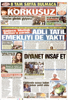 KORKUSUZ 22 Temmuz 2026 gazete manşeti