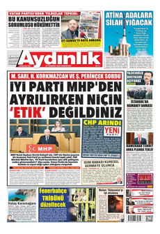 AYDINLIK GAZETESİ 25 Temmuz 2026 gazete manşeti