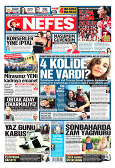 NEFES 26 Temmuz 2026 gazete manşeti