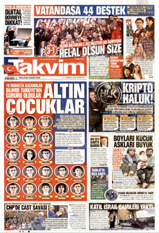 TAKVİM 27 Temmuz 2026 gazete manşeti