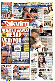 TAKVİM 29 Temmuz 2026 gazete manşeti