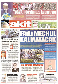 YENİ AKİT 1 Ağustos 2026 gazete manşeti