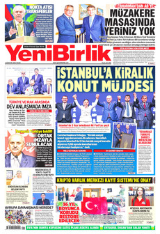 YENİBİRLİK 2 Ağustos 2026 gazete manşeti