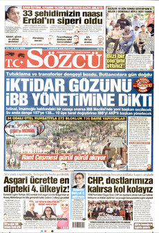 SÖZCÜ 3 Ağustos 2026 gazete manşeti
