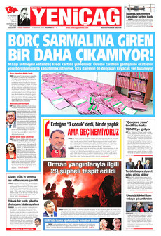 YENİÇAĞ 3 Ağustos 2026 gazete manşeti