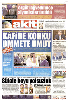 YENİ AKİT 9 Ağustos 2026 gazete manşeti