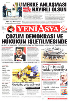 YENİ ASYA 9 Ağustos 2026 gazete manşeti