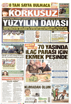 KORKUSUZ 9 Ağustos 2026 gazete manşeti