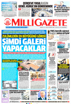 MİLLİ GAZETE 10 Ağustos 2026 gazete manşeti