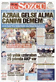 SÖZCÜ 15 Ağustos 2026 gazete manşeti
