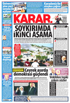 KARAR 15 Ağustos 2026 gazete manşeti