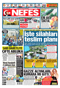 NEFES 13 Ağustos 2026 gazete manşeti