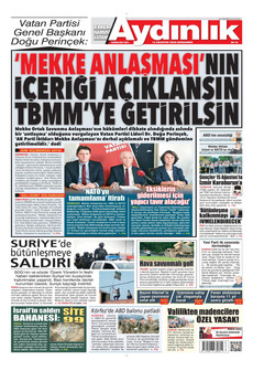 AYDINLIK GAZETESİ 12 Ağustos 2026 gazete manşeti